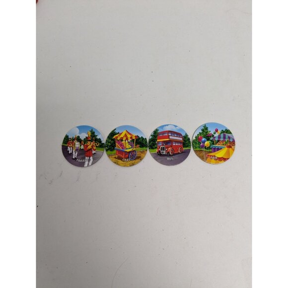 2005 Clue Mysteries Board Game Replacement Scene Tokens Pieces Set of 4 - Picture 1 of 6